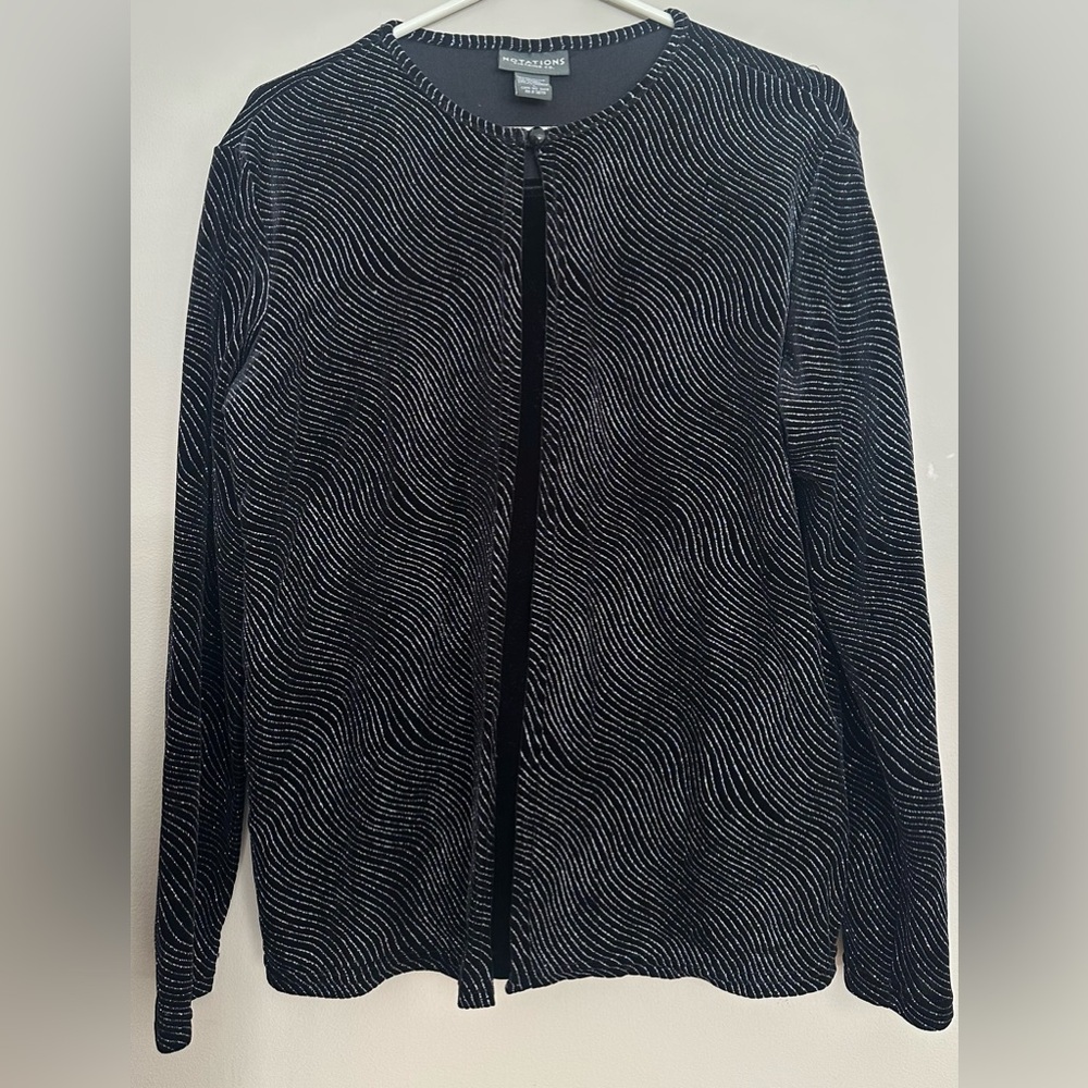 NOTATIONS size L Black with sparkling SILVER jacket with built-in cami lining.